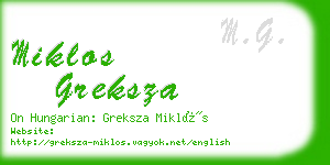 miklos greksza business card